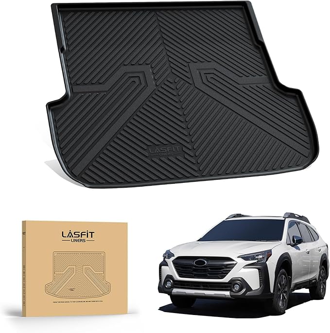 LASFIT Cargo Mat for Subaru Outback 2020-2025, All Weather TPE Custom Fit Easy Clean Durable No-Curling Trunk Mat for Outback 2025 2024 2023 2022 2021 2020 Trunk Liner, Black