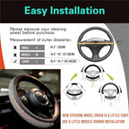 PINCTROT Large Size Bling Comfy Steering Wheel Cover with Jumbo Crystal Rhinestones, Anti-Slip Diamond Leather, 15.5-15.75 Inch (Colorful)