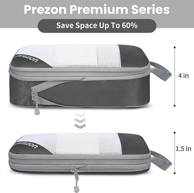 Compression Packing Cubes for Travel, Lightweight Vacation Travel Essentials, Travel Accessories for Suitcase Organizer Bags 