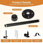 IAE Floating Pipe Shelves Bracket ,Wall Mounted Pipe Shelf for 6-12 in Depth Wood, Heavy-Duty 3/4" Iron,Pipe Shelving Bracket