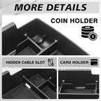 Muslogy 2PCS Center Console Organizer & Hidden Storage Box One-Touch Compatible with Kia K4 2025 Accessories Armrest Privacy Insert Tray Console Divider Insert Organizer