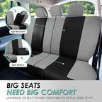 FH Group Car Seat Covers Full Set Cloth - Universal Fit, Automotive Seat Covers,Low Back Front Seat Covers,Airbag Compatible,