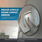 26” Acrylic Outdoor Convex Mirror With Plastic Back, Round Security Mirror for the Garage Blind Spot, Store Safety, Warehouse Side View, Circular Wall Mirror for Personal/Office Use -Vision Metalizers