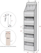 Univivi 6-Shelf Over Door Hanging Organizer Fabric Baby Door Storage with 5 Large Pockets and 3 Small PVC Pockets Wall Mount 