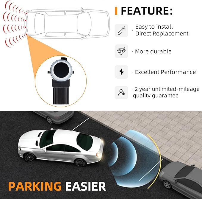 DEAL AUTO ELECTRIC PARTS Front/Rear PDC Parking Assist Sensors, Compatible with Jeep Chrysler Dodge - Journey Durango Ram 150