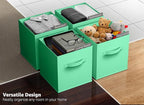 Sorbus 13 Inch Storage Bins - Sturdy Collapsible Fabric Storage Cubes with Handle - 8 Foldable Baskets for Organizing Clothes