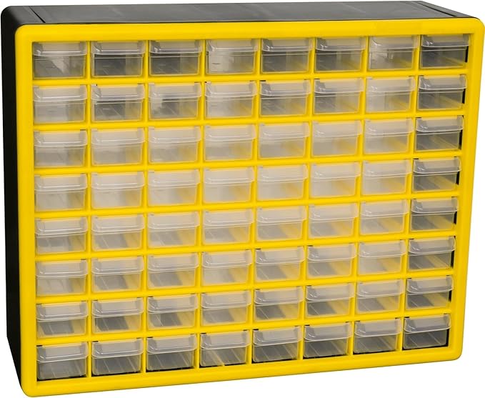 Akro-Mils 64-Drawer Plastic Drawer Storage Cabinet for Garage Organization, Bead Organizer, Building Bricks Storage, Teacher 