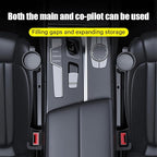2 Pack Universal Dual Car Seat Gap Filler with Cup Holder, Car Gap Plug Seat Fillers with Cup Holders Odorless Black-Carbon Fiber Texture for Cars SUV Trucks, Console Side Gap Organizer Storage