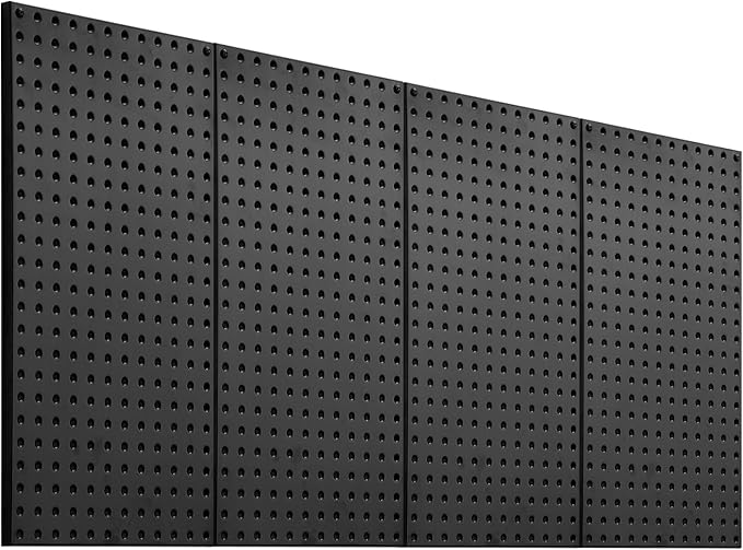 VEVOR Metal Pegboard Panels, 24" x 12" Pegboard, 4 Panels, Heavy Duty Peg Board Wall Organizer with Accessories, for Living R