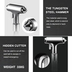 2-Pack Alloy Car Window Breaker with KM46 Tungsten Tip, 3-in-1 Glass Breaker & Seatbelt Cutter & Escape Hammer Car Emergency 
