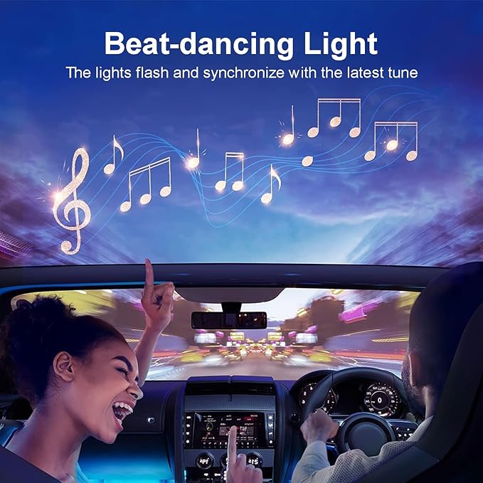 Car-Ambient-Lighting-Kit,RGB 18 in 1 256 LED with Wireless APP DIY Modes Acrylic Interior Car LED Strip Light
