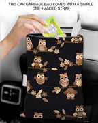 Car Trash Can, Durable Hanging Car Trash Garbage Bag, Cute Automotive Garbage Cans Organizer, Cute Brown Cartoon Owls