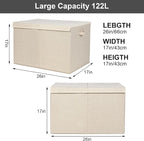 popoly 122L Large Toy Box Chest with Lid, Foldable Toy Storage Organizer Bin Boxes with Removable Divider for Kids, Boys, Gir