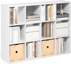 Furinno PELLI Book Shelf, 12-Cube Bookshelf, Cube Storage Organizer Bookcase, 11.7 x 47.6 x 36, for Living Room, Bedroom, Hom