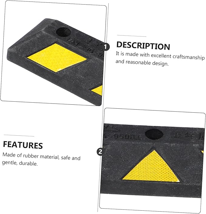 SUPVOX Parking Block Curb Wheel Stopper Durable Vehicle Floor Stopper for Garage Heavy Duty Design Suitable for Cars Trucks and Trailers Prevents Collisions and Improves Safety