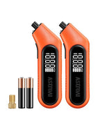 AstroAI Digital Tire Pressure Gauge 3-300PSI Calibrated to ANSI B40.7 Grade 2A (0.5%), Backlight and Flashlight, Presta Valve Adaptor Included, 4 Units, AAA Batteries, Orange, 2Pack