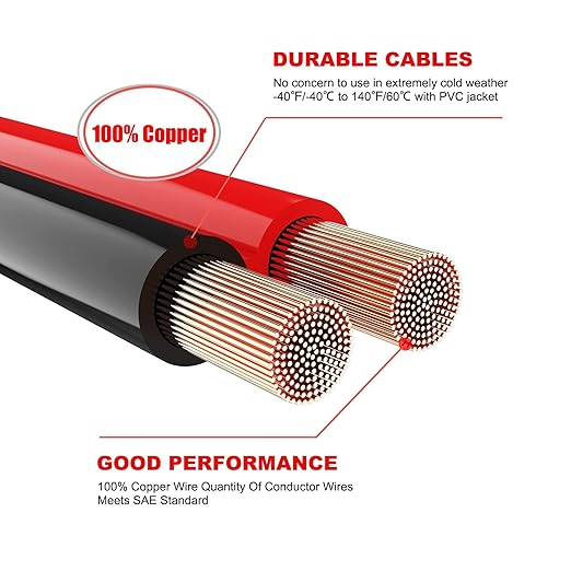 Heavy Duty Jumper Cables,All Copper 4 Gauge 20 Feet Booster Battery Cable,Automotive Wires with with Alligator Clips,600D Fabric Carrying Bag,Safety Gloves and Iron Brush for Cars Truck