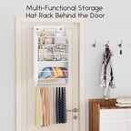 Homsorout Over the Door Hat Rack - 3-Layer Design Hat Organizer Holds 30-36 Hats with 10 Hooks, Ideal Hat Rack for Door, Over