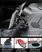 woleyi Heavy Duty Tablet Holder for Car/Truck - [Super Suction Cup] Windshield Dashboard Car Tablet Mount with 1/4" Screw Adapter for 4-13" iPad Pro/Air/Mini, Galaxy Tab/Z Fold, iPhone & Gopro/Camera