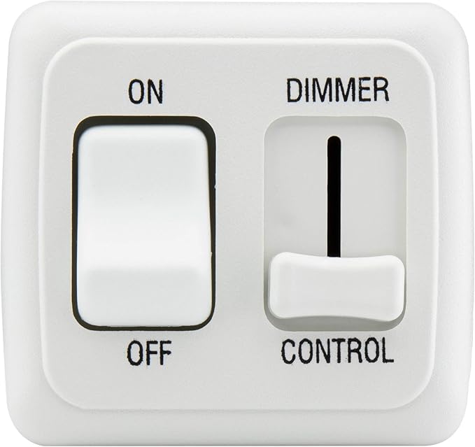 12 Volt DC Dimmer Switch for LED, Halogen, Incandescent - RV, Auto, Truck, Marine, and Strip Lighting (Large Slider, White)