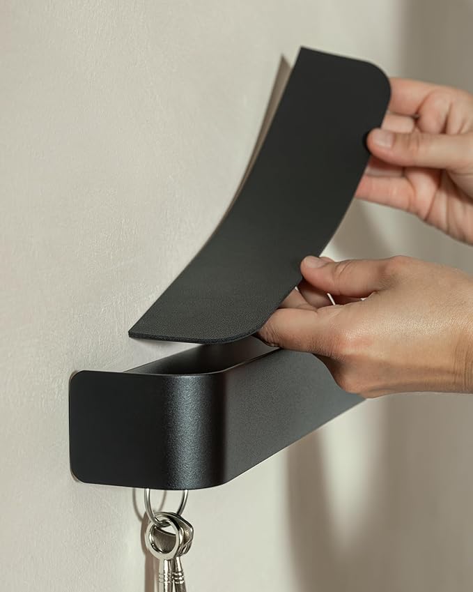 Kazai. Key Holder for Wall 'Tone' | Minimalist Key Hooks Design from Berlin | Modern Key Hanger with Metal Shelf | Key Hook W