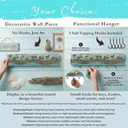 Crab Driftwood Wall Art & DIY Key Holder – Handmade Coastal Home Decor – 17.5" Genuine Weathered Wood Plank with 5 Removable 