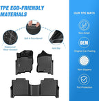Nilight TPE Floor Mats for Nissan Titan 2017-2021 / TitanXD Crew Cab 2016 2017 2018 2019 2020 All Weather Custom Fit Heavy Duty Floor Liners