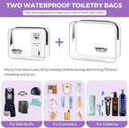 YAMIU Packing Cubes for Suitcases, 7 Pcs luggage organizer bags with Shoe Bag, 2 Waterproof Travel Toiletry Bags, Travel Cube