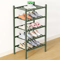 Smiry Bamboo Shoe Rack for Closet, 5 Tier Small Wooden Stackable Shoe Organizer, Free Standing Shoes Storage Shelf for Entryw