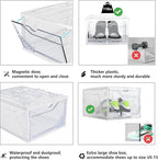 AWTATOS Shoe Storage Boxes, Thickened Shoe Storage Organizer with Clear Magnetic Door, Stackable Shoe Container with Lids, Co