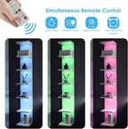 7 Tier Wall Shelves with RGB Light, Lack Wall Shelf Unit, Vertical Shelf with Remonte Control,White Shelves
