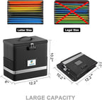 Fireproof File Box with Lock, Document Box Storage Organizer, Suitable for Hanging File Folders in Letter Size, Collapsible F