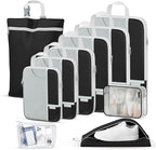Percover Compression Packing Cubes 10-Piece Set, Packing Cubes Compression for Travel with Toiletry Bag, Laundry Bag & Shoe B