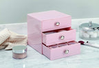 iDesign Plastic 3-Drawer Jewelry Box, Compact Storage Organization Drawers Set for Cosmetics, Dental Supplies, Hair Care, Bat