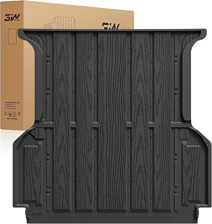 3W Truck Bed Mat for Ford Ranger (5FT, 59.6" Bed) 2024-2026 Vehicle Bed Mat, Vehicle Bed Mat Custom Fit Flush All Weather Protection TPE Pickup Car Bed Cargo Trunk Liner for Ranger