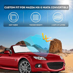 for Mazda MX-5 Miata Convertible 2016-2025 Windshield Sun Shade-4 Layers Car Sunshades for Front Windows Shade Custom Fit MX-5 Sun Visor 250T Retractable Shade Blocks UV Rays Car Accessories