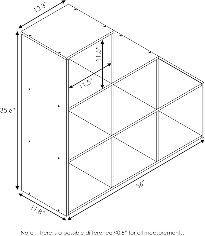 Furinno Pelli 3-2-1 Cubic Storage Cabinet, Espresso