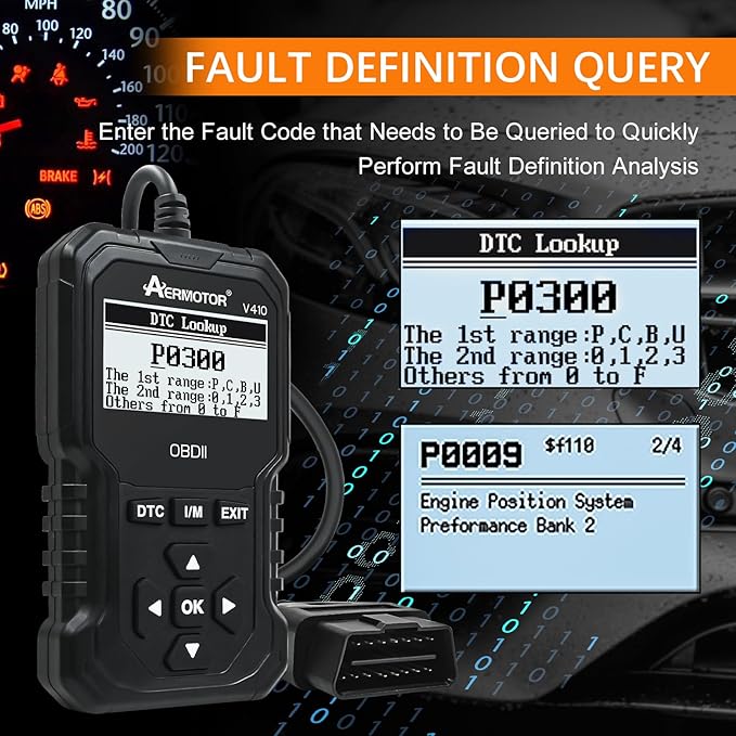 OBD2 Scanner, V410 Car Scanner Diagnostic Tool: Engine Fault Code Reader Scan Tool with Live Data/Freeze Frame for All OBDII