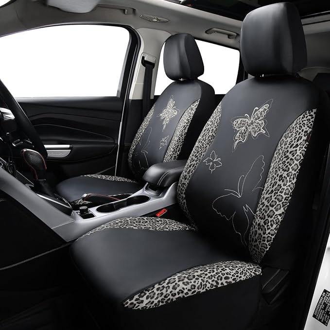 Flying Banner Butterfly car seat Covers ful Set Fashion Universal Lady Woman Female Rear Bench Split Colorized (Full Set - Fa