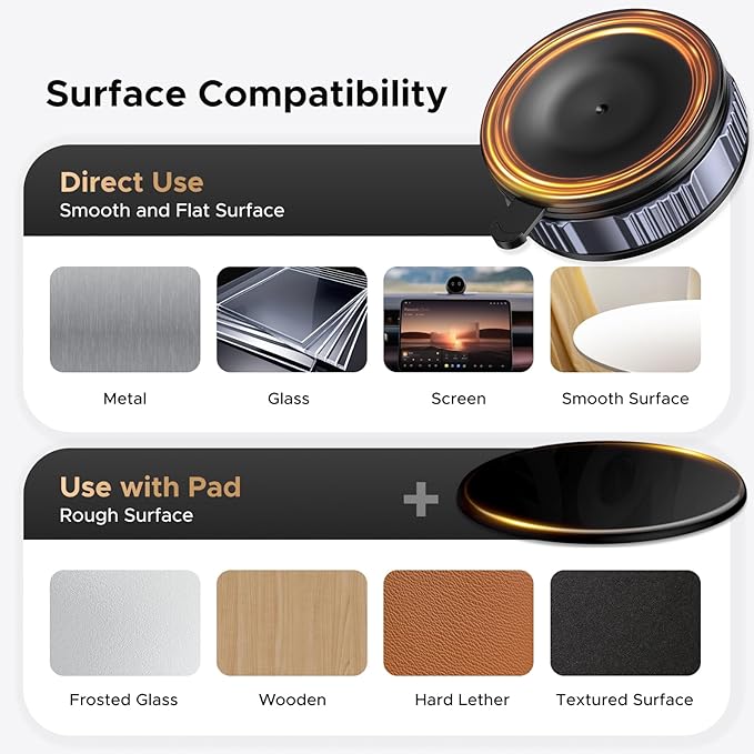 UGREEN Car Phone Mount for MagSafe [22xN52 & 80 LBS] 3600gf Magnetic Phone Holder Vacuum Suction with 360°Rotatable Dashboard Windshield Compatible with iPhone 17 16 15 14 13 12 Plus Pro Max Series