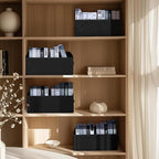 DIMJ Closet Storage Bins, 6 Pack Storage Baskets for Shelves, Foldable Closet Organizer with Handle, Linen Closet Organizers 
