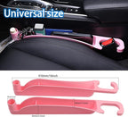 Supin Car Seat Gap Filler Set of 2, Multifunctional Seat Side Gap Filler with Organizer & Hook Function& 2 Storage for Stabilizing Phone,Keys Wallet, Fill The Gap Between Seat & Console (Pink)