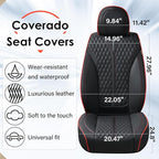 Coverado Front Seat Covers, Waterproof Seat Covers, 2 Pack Nappa Leather Car Seat Covers, Black Seat Covers for Cars, Automot