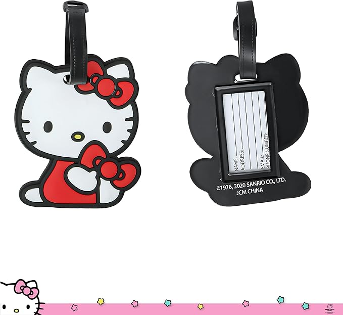 Hello Kitty Passport Holder and Luggage Tag Set Official License, Sanrio Passport Cover and Bag Tag