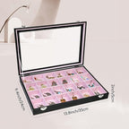 Stratalife Earring Organizer Velvet Jewelry Organizer Box Jewelry Display Storage Tray Ring Case with Clasp for Women 24 Grid