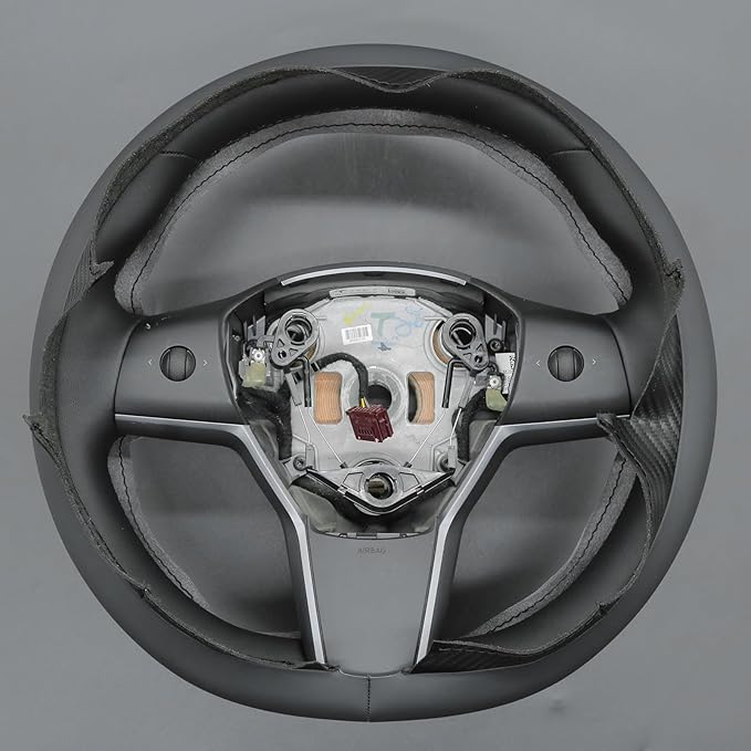MEWANT Tesla Model 3/Model Y Hand Stitched Steering Wheel Cover for Tesla Model 3 2017-2023 / Model Y 2020-2023 for Tesla Model 3/Y Accessories(3D Style)