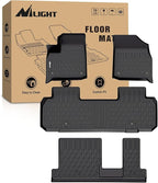 Nilight TPE Floor Mats for Chevy Traverse 8 Seats 2nd Row Bench Seat 2018 2019 2020 2021 2022 2023 2024 2025 All Weather Custom Fit Heavy Duty Floor Liners