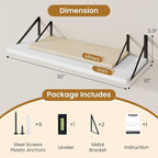 Deep Floating Shelves for Wall,30" Wx10 D Wood Floating Shelf Set of 2,Sturdy Metal Bracket Wide Display & Storage,Wall Mount
