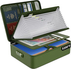 ENGPOW 5200℉ Fireproof File Organizer Bag with 13 Pocket Accordion File Folder,Document Organizer Box with Lock&Labels,Multi-