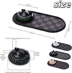 Car Dashboard Mat Kit: 360° Rotating Phone Holder, Parking Number Plate, Universal Anti-Slip Organizer Pad (Black)